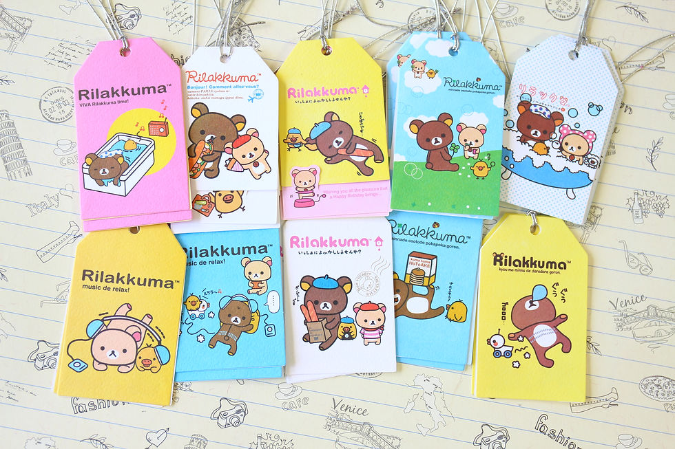 Thumbnail: music blue rilakkuma bear cartoon gift tag card