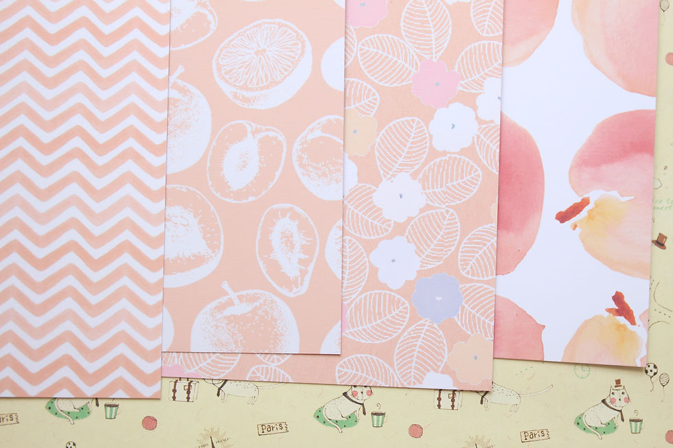 set 01 peach mint mix cartoon printed card stock