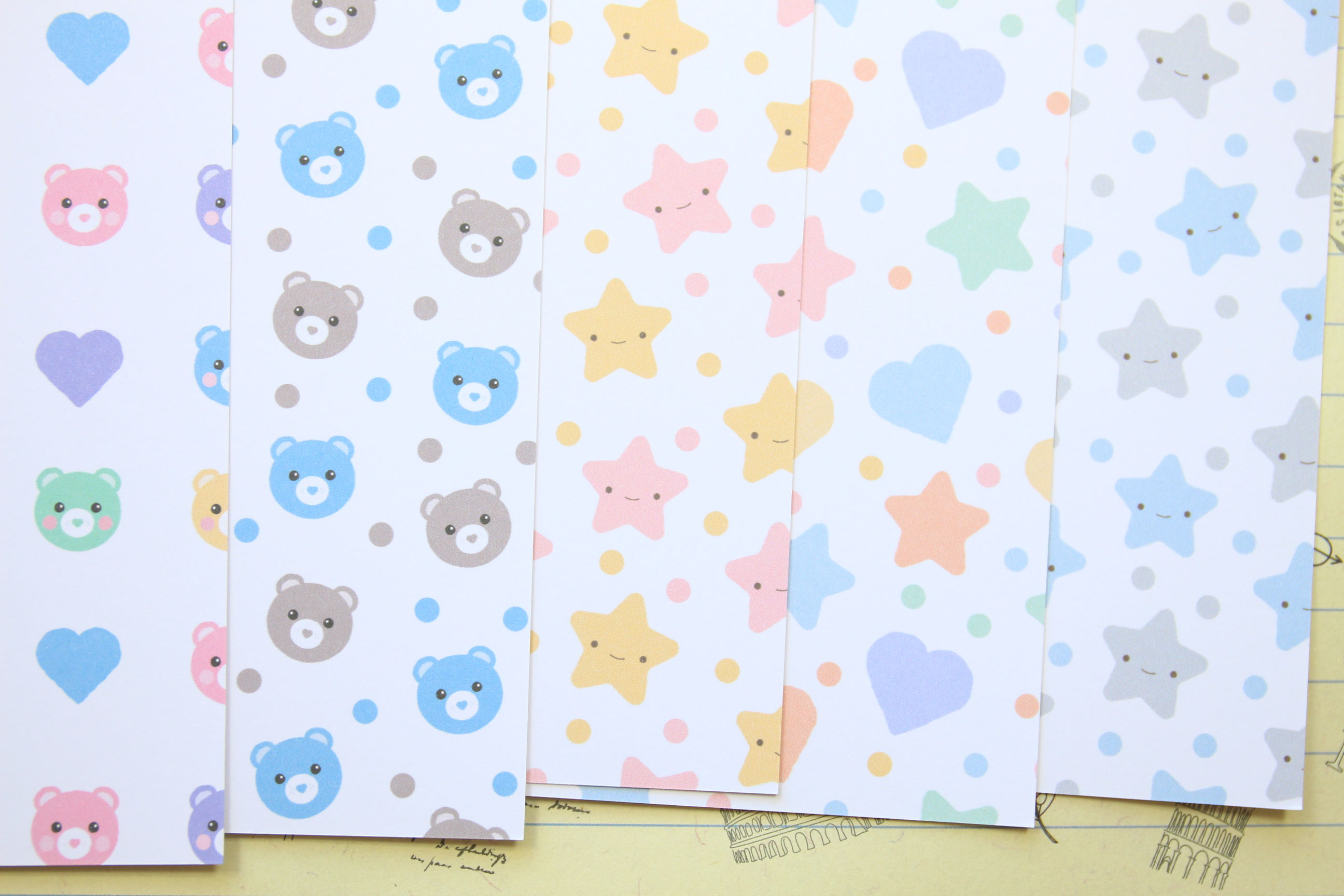 set 01 cute baby patterns mix printed card stock