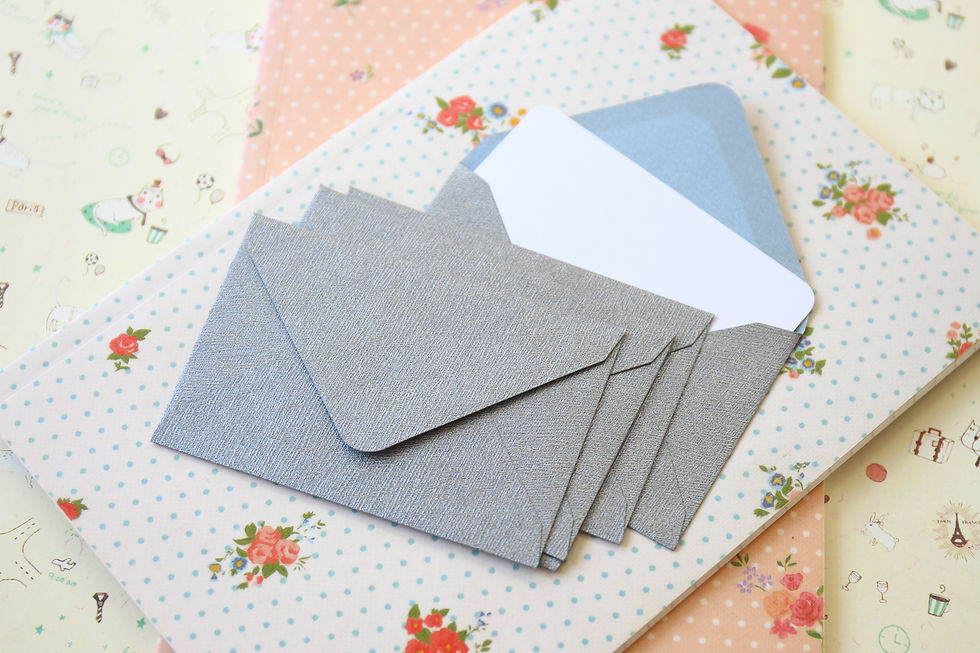 Thumbnail: silver textured mini envelopes & notecards