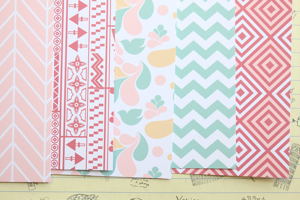 set 02 delicate patterns mix printed card stock