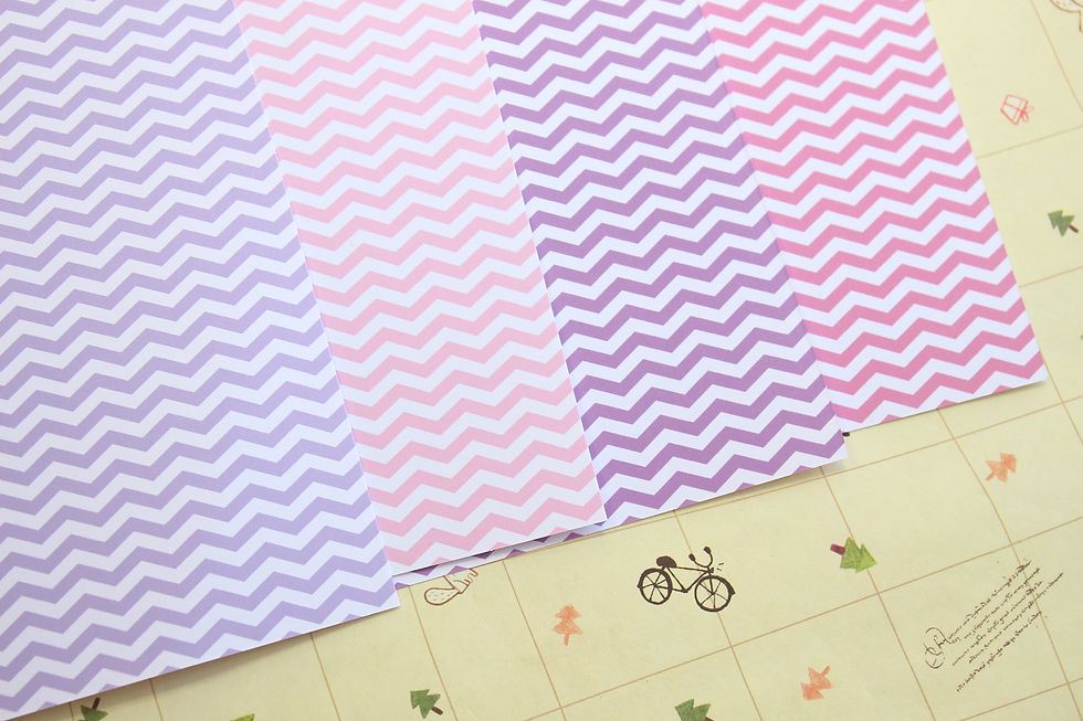 Thumbnail: set 04 small pastel chevron mix printed card stock
