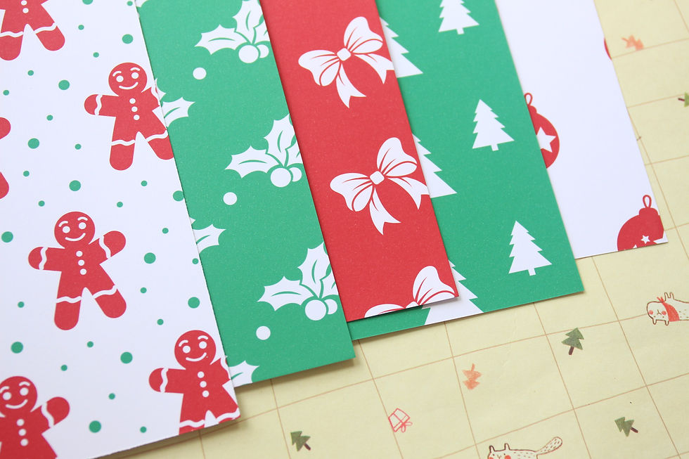 Thumbnail: set 01 red and green christmas mix printed card stock