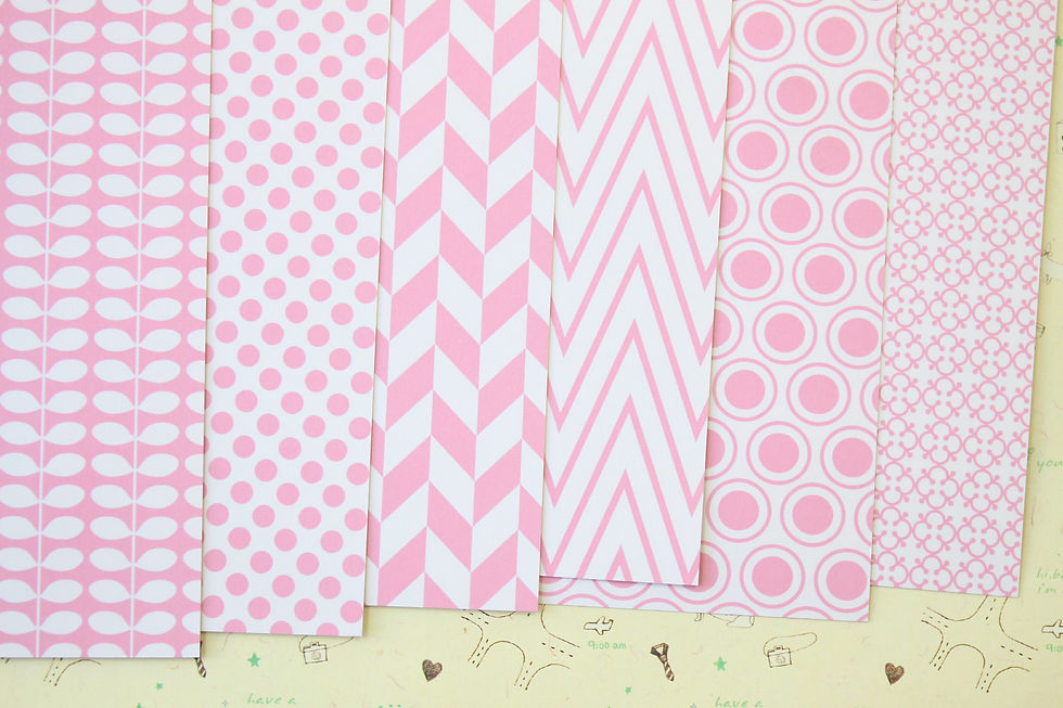 set 02 pink & cream essentials mix printed card stock