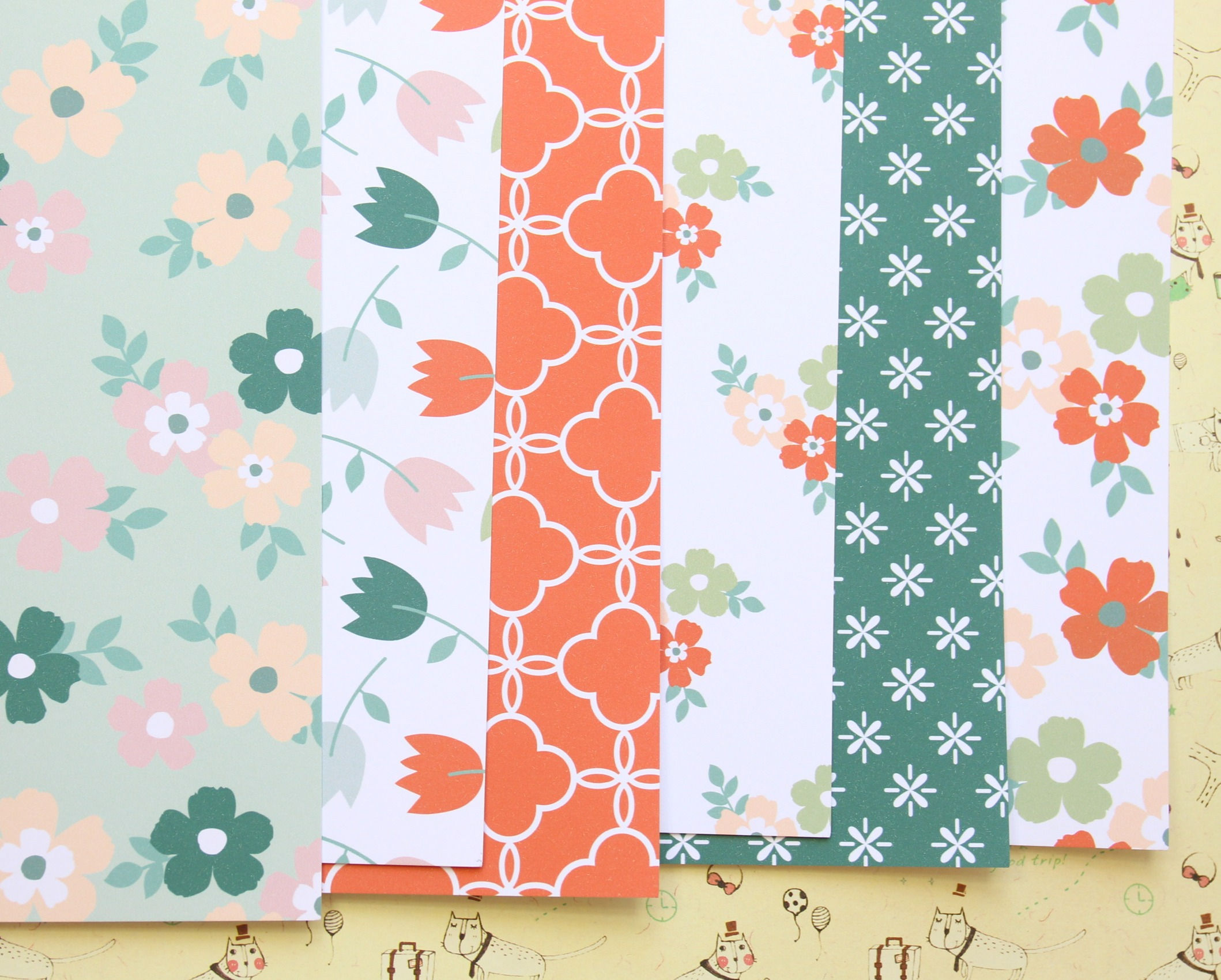 set 02 summer flowers mix printed card stock