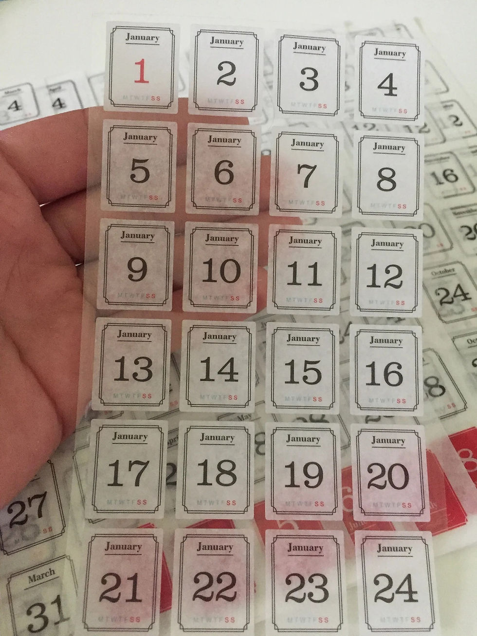 Thumbnail: calendar date stickers set