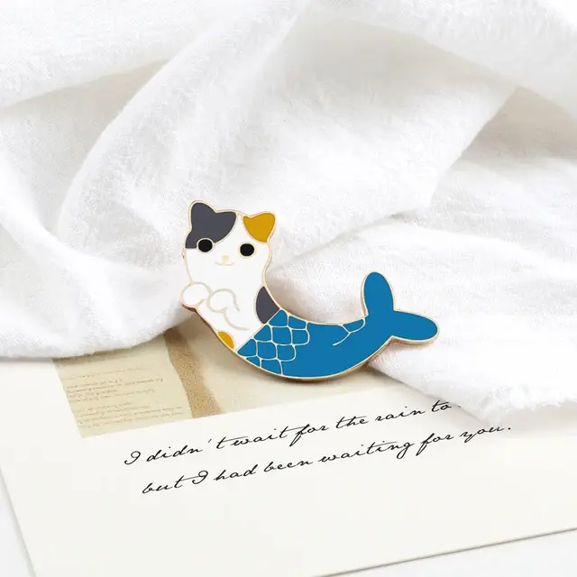 Thumbnail: purrmaid cats enamel pin badge
