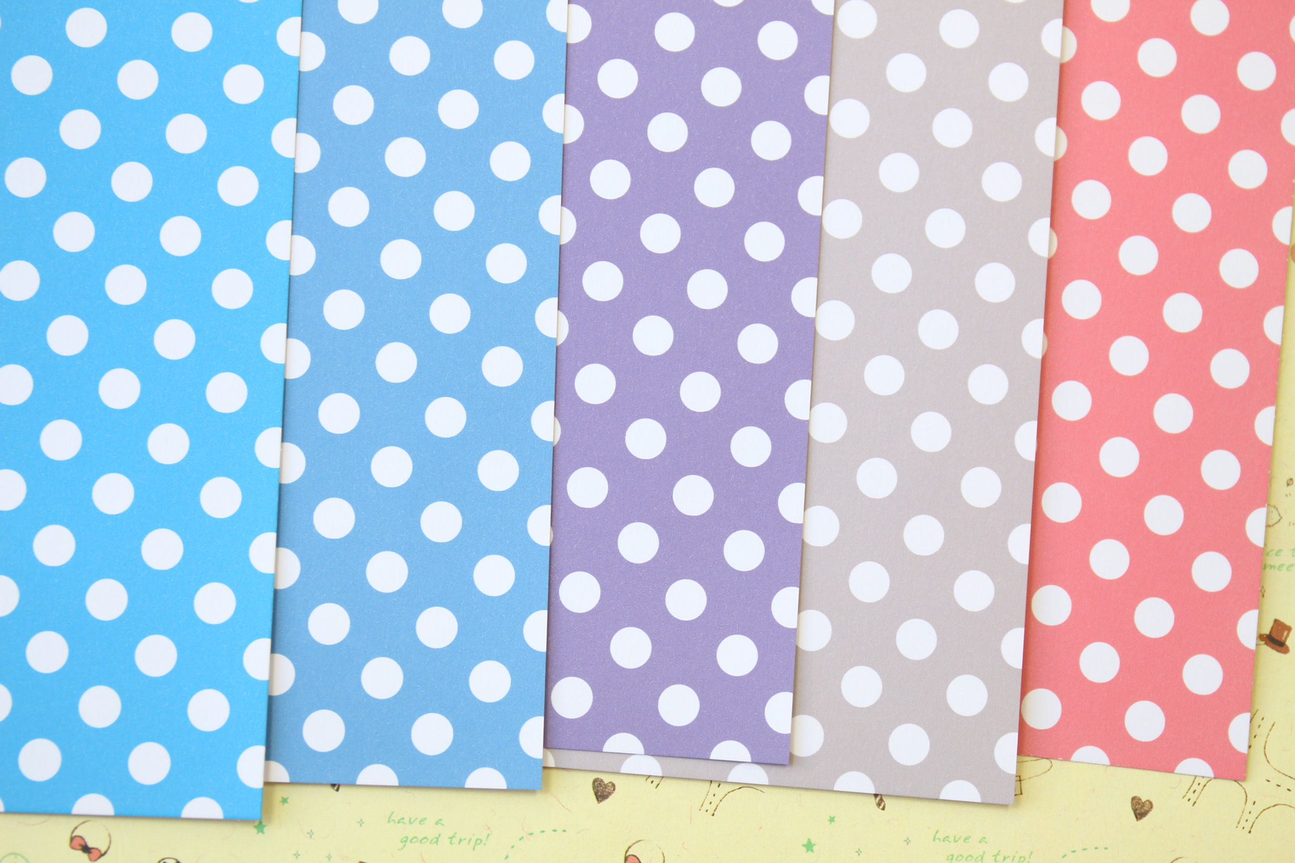 set 03 colorful polka dots mix printed card stock