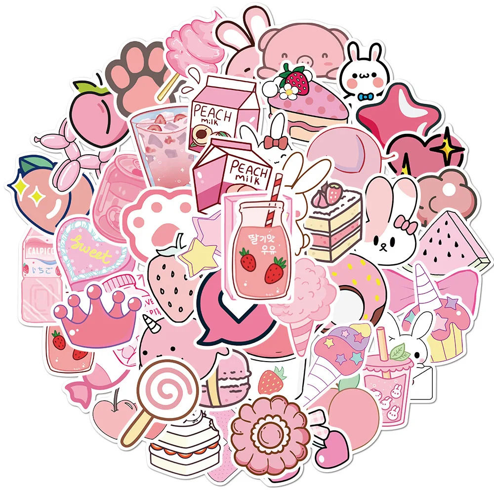 cute pink large cartoon stickers