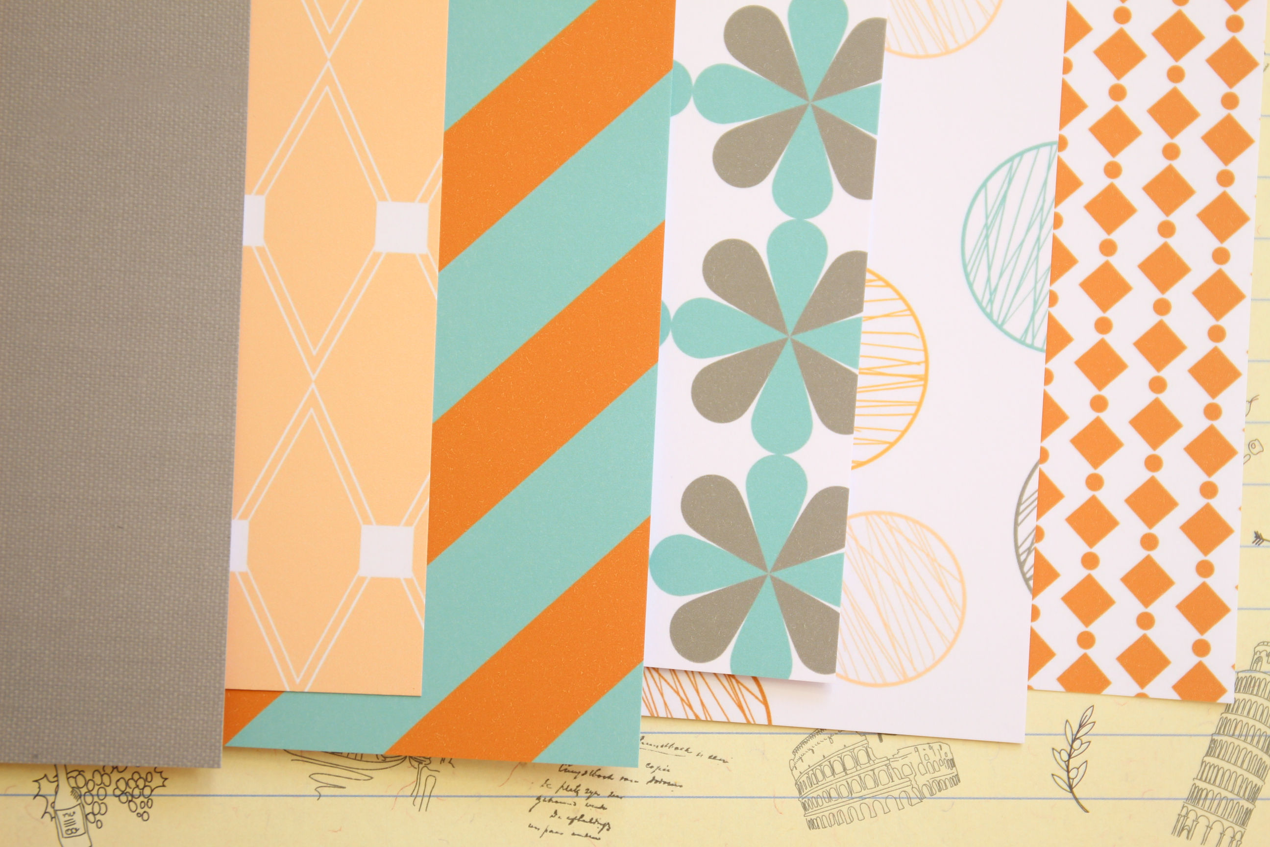 set 03 sixties mix patterns printed card stock