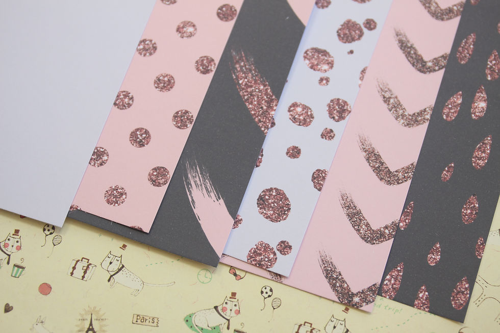 Thumbnail: set 02 rose gold glitter mix printed card stock