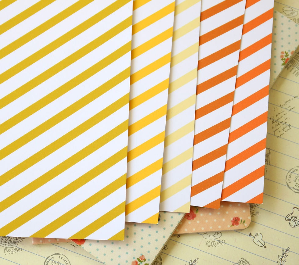 yellow mix stripes printed card stock