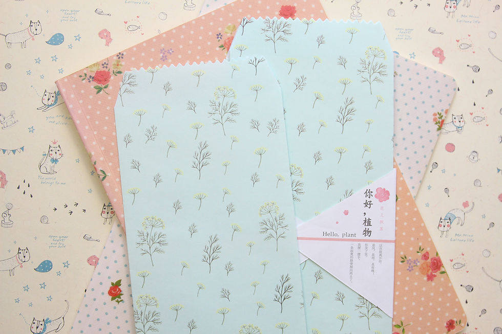 Thumbnail: set 10 hello plant tall envelopes