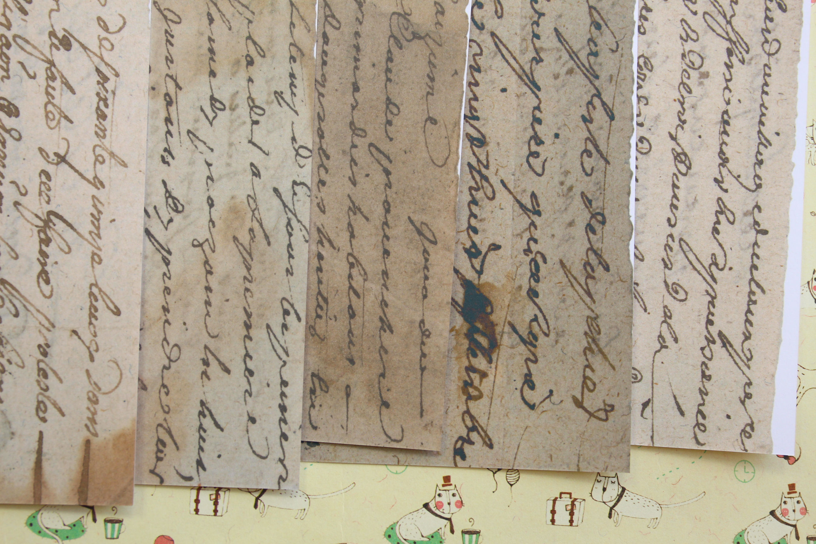 set 03 antique documents mix printed card stock