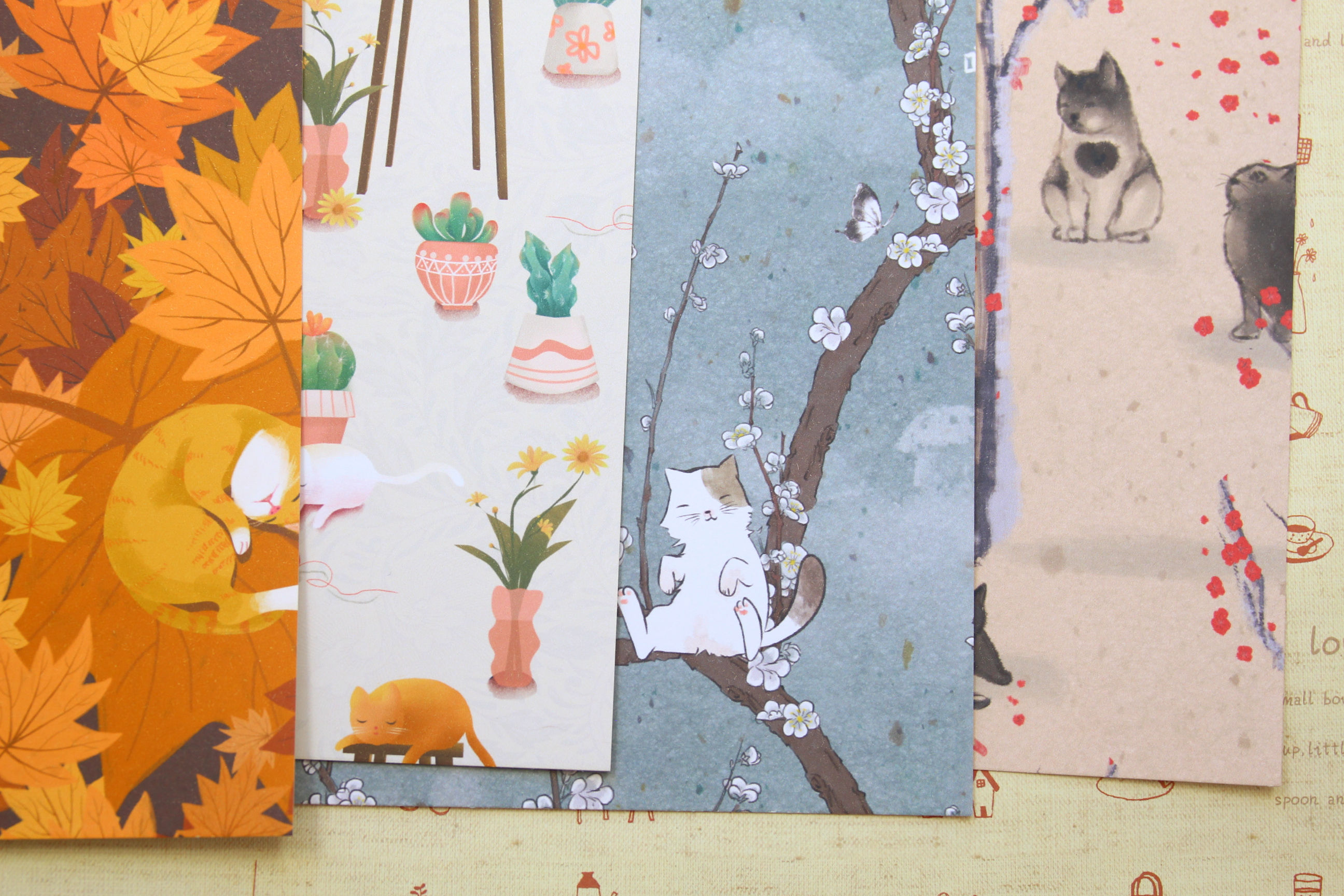 set 02 cute cats mix printed card stock