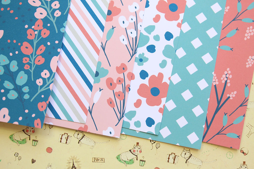 Thumbnail: set 01 bright florals mix printed card stock