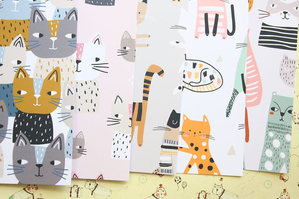 set 02 dream cats mix printed card stock