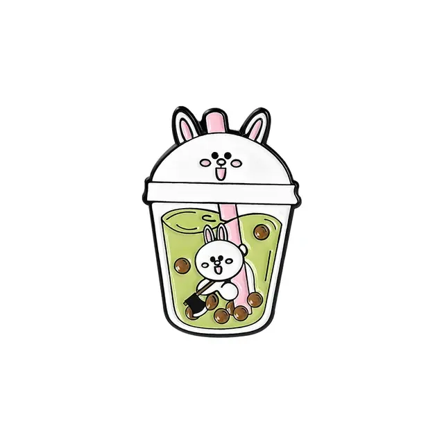 Thumbnail: bubble tea cartoon enamel pin badge