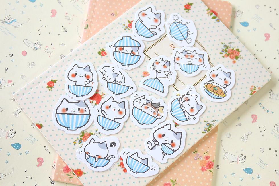 Thumbnail: cup cats candy poetry cartoon cute shapes stickers