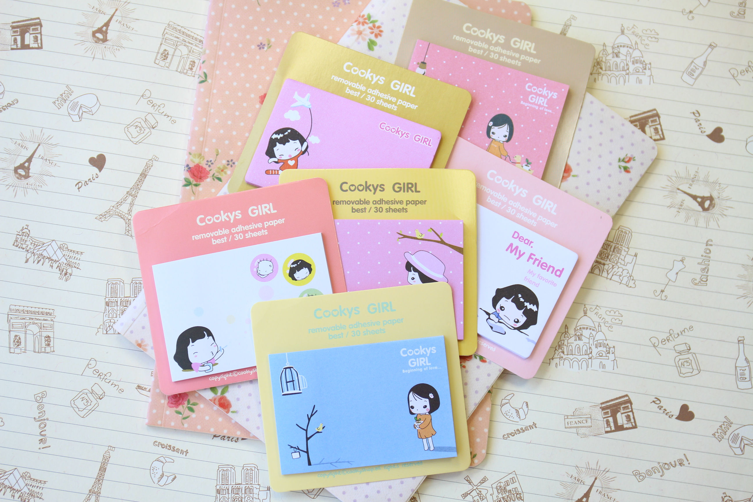 cookys girl little talk cartoon sticky notes
