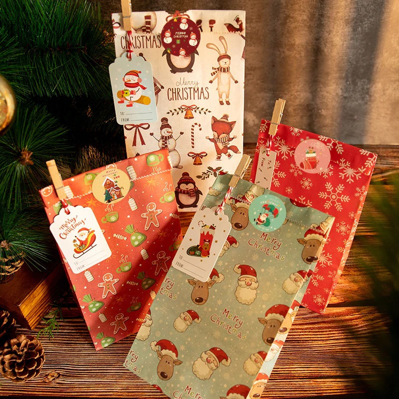 Thumbnail: christmas gift stickers cartoon label seals