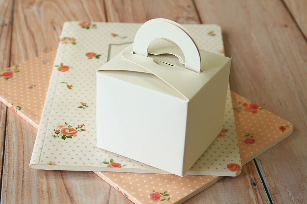 Thumbnail: ivory magnolia square favour boxes