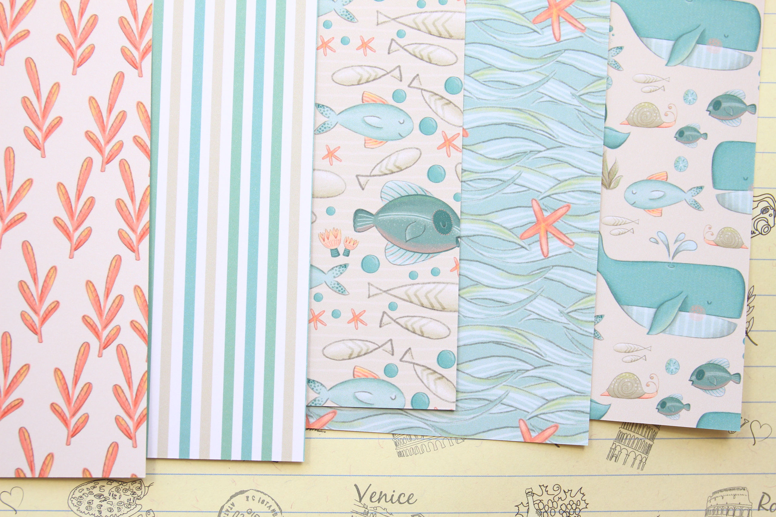 set 01 underwater mix printed card stock