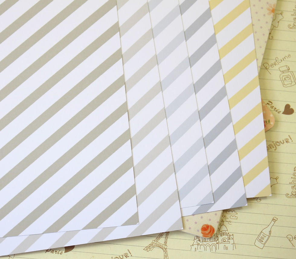 set 01 pastel stripes mix printed card stock