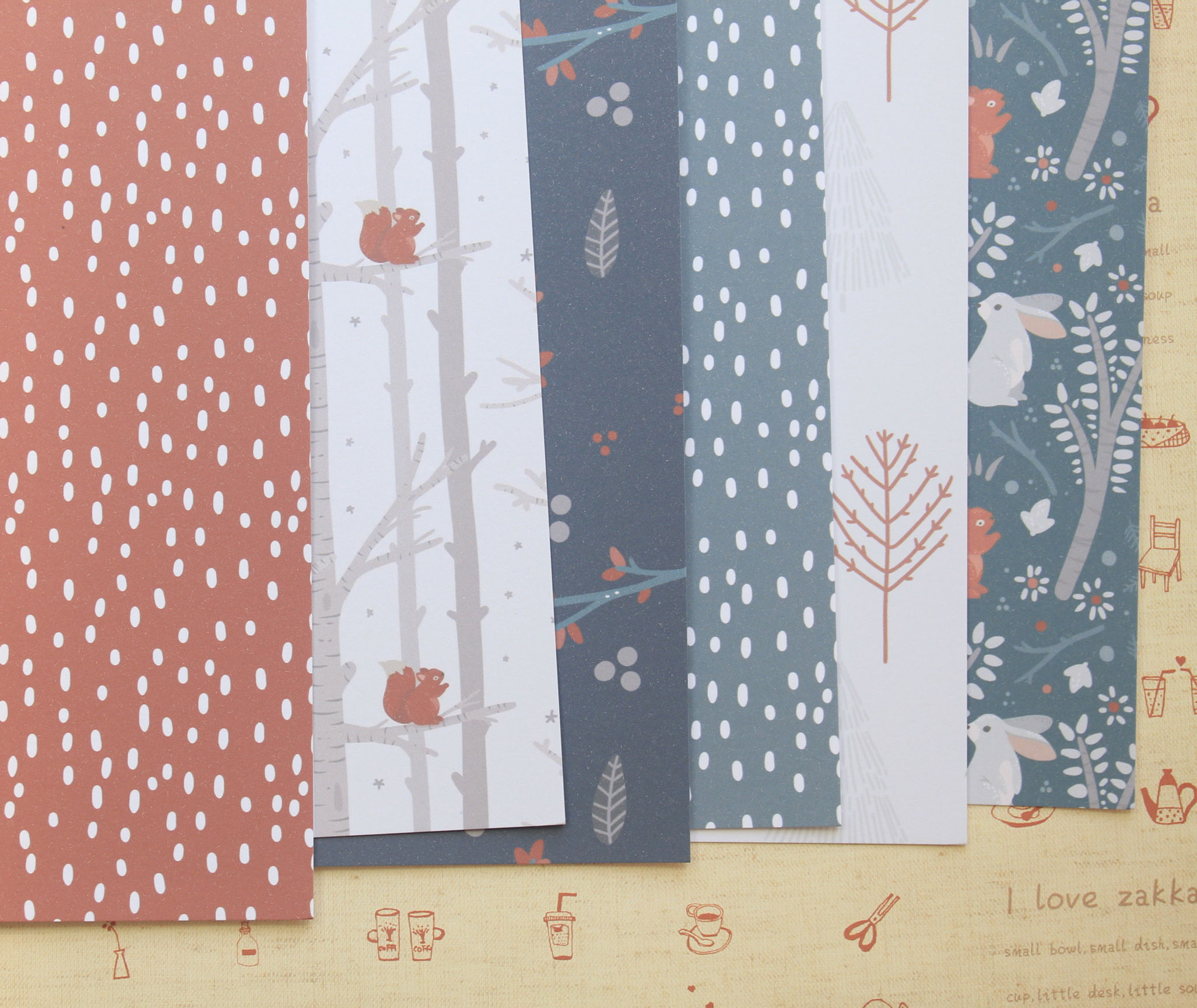 set 02 scandi forest mix printed card stock