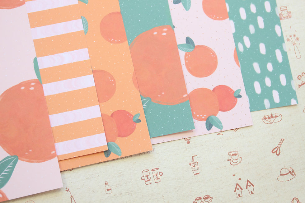 Thumbnail: set 02 watercolour oranges mix printed card stock