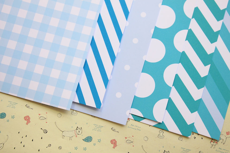Thumbnail: set 03 blue picnic mix printed card stock