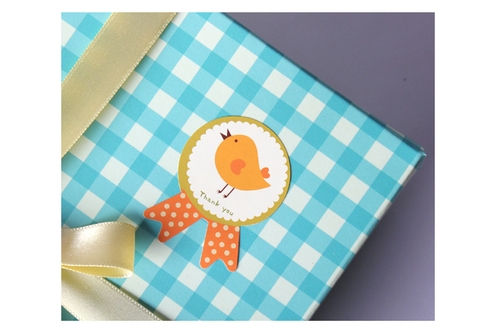 Thumbnail: thank you bird prize ribbon sticker seals