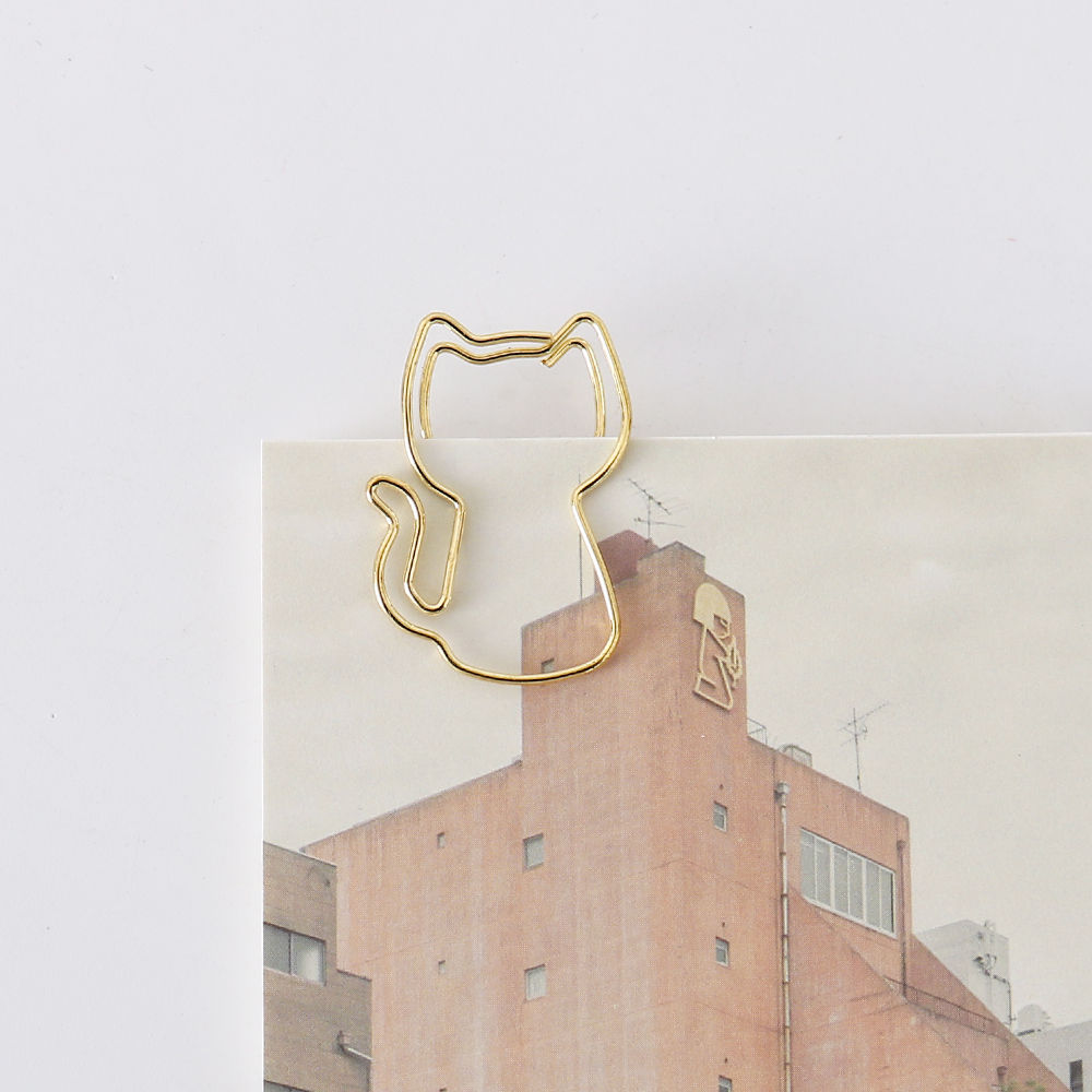 gold cat paper clips