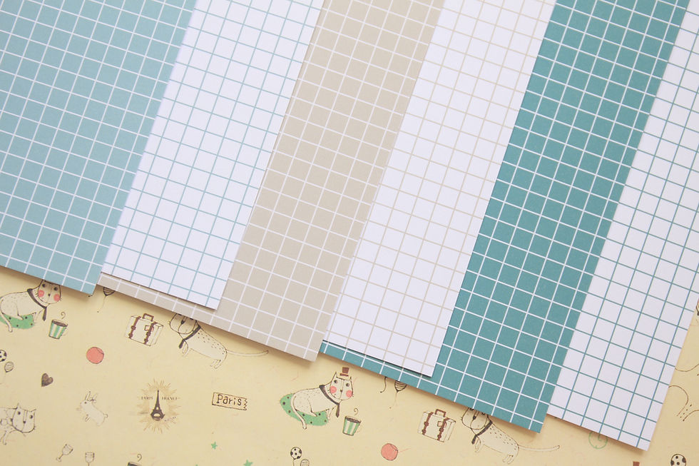 Thumbnail: set 04 neutral grid mix printed card stock