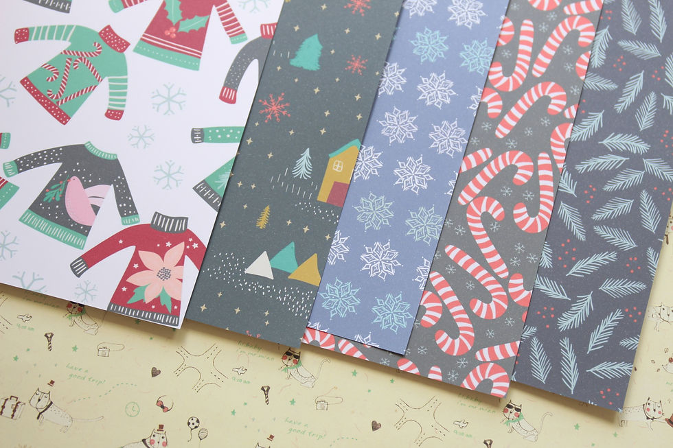 Thumbnail: set 07 holiday patterns mix christmas printed card stock