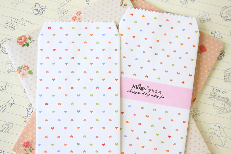 Thumbnail: tiny hearts natural pattern tall envelopes