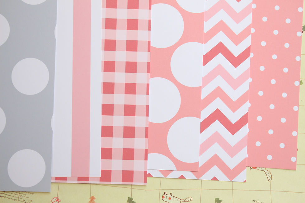 set 02 shades of pink printed card stock