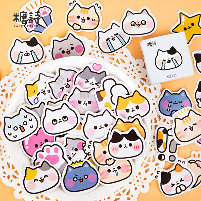 Thumbnail: sad cat candy poetry cartoon cute shapes stickers