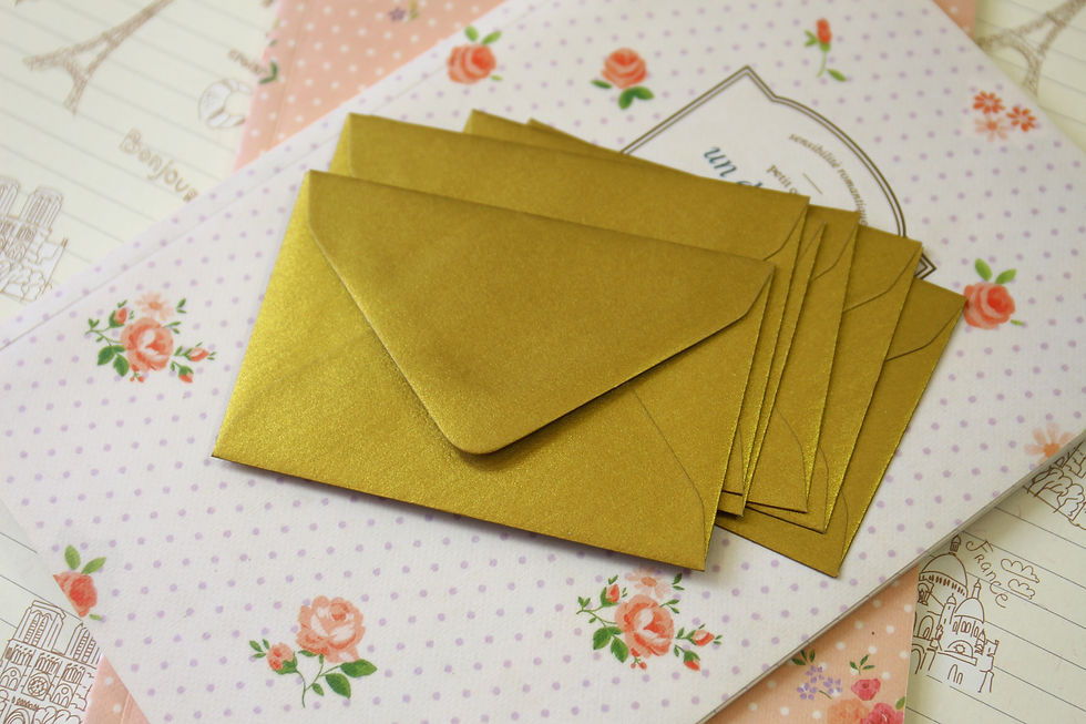 Thumbnail: metallic gold lustre mini envelopes & note cards