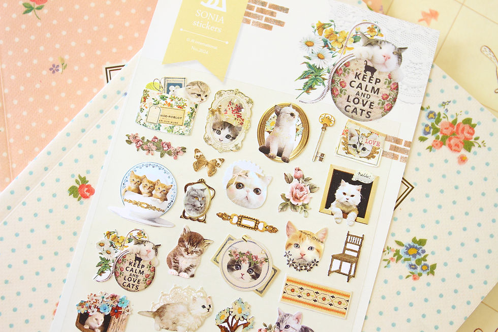 Thumbnail: keep calm & love cats cartoon deco stickers