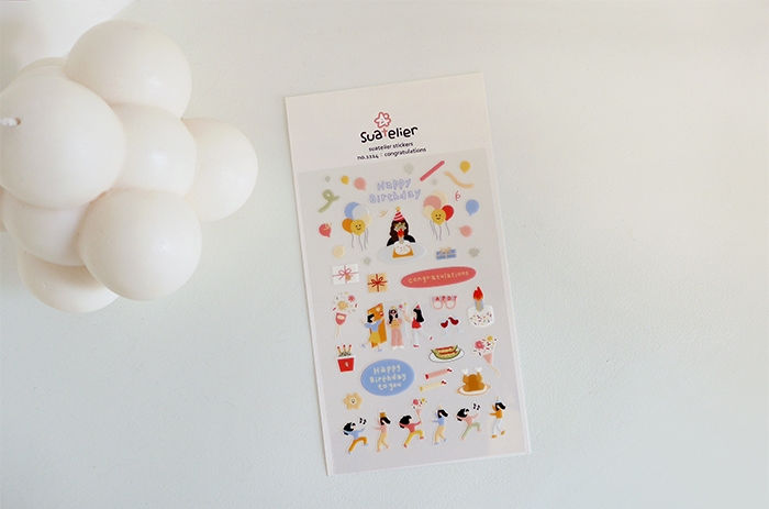 suatelier congratulations cartoon stickers