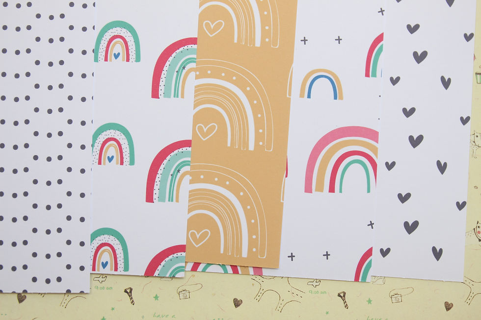 set 01 colorful rainbows mix printed card stock