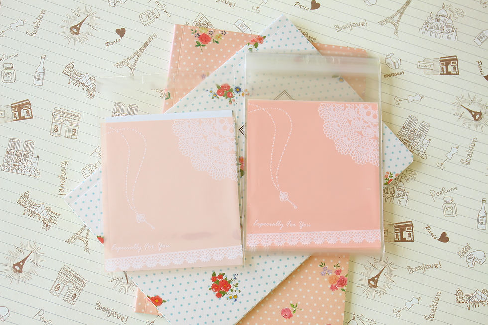 Thumbnail: lace & key pink plastic bags