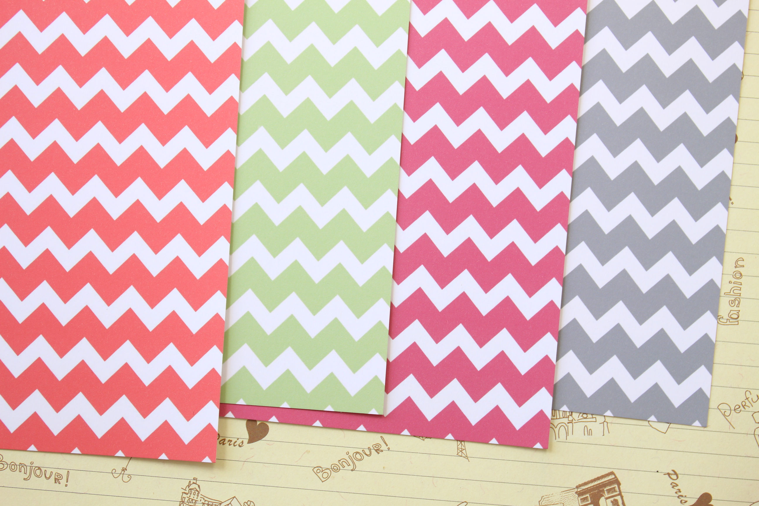 set 02 chunky chevrons mix printed card stock