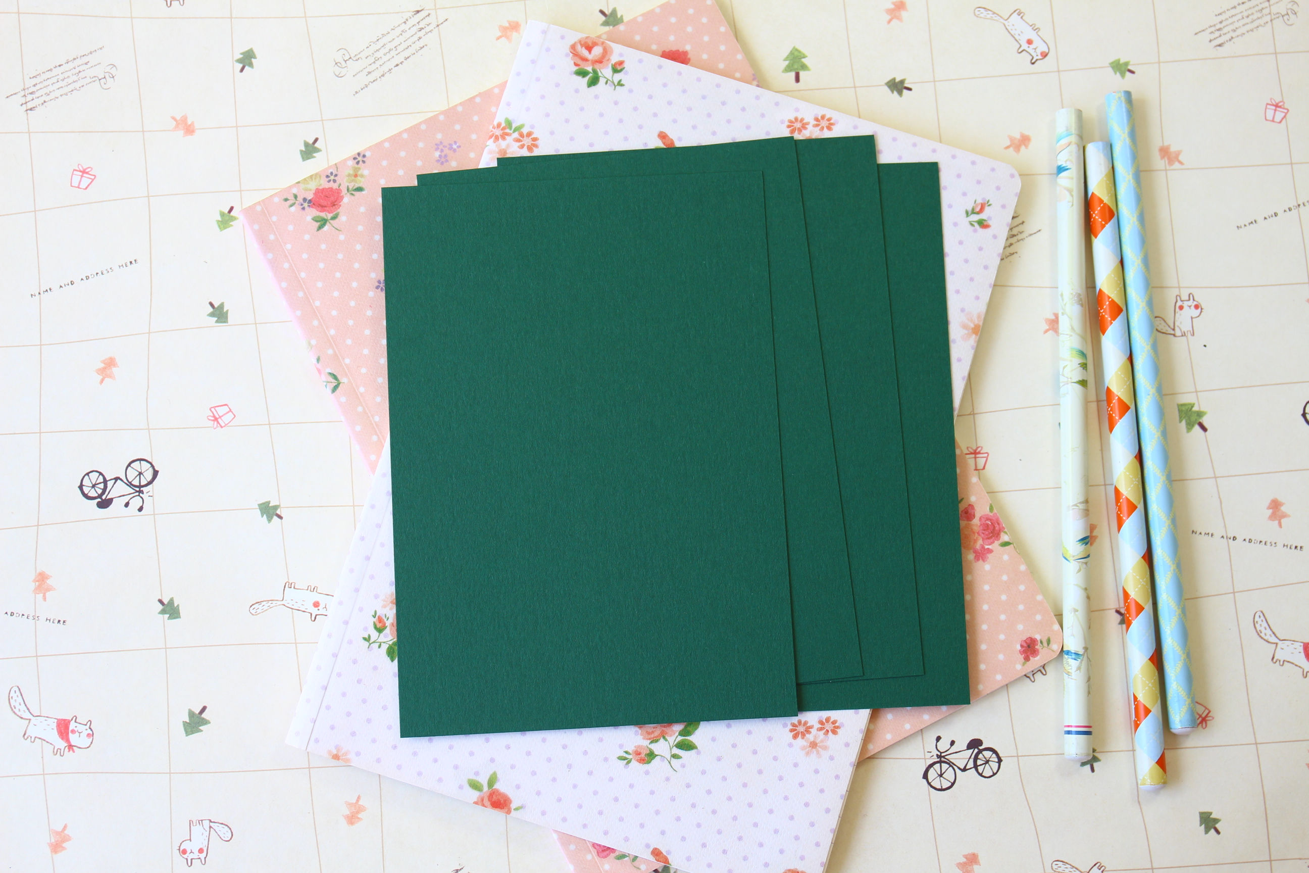 forest green papermill blank postcards