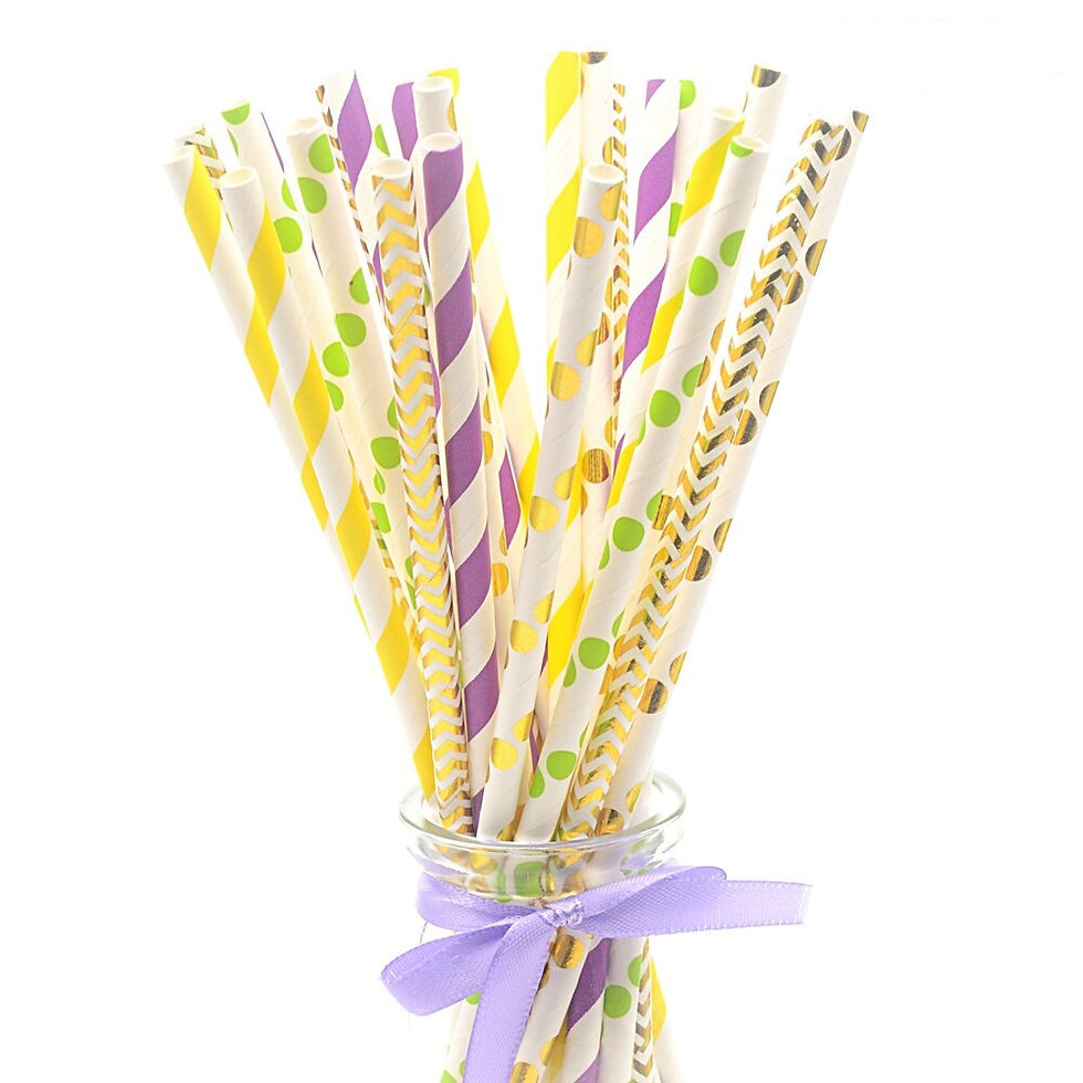 Thumbnail: gold foil & pastel mix paper straws