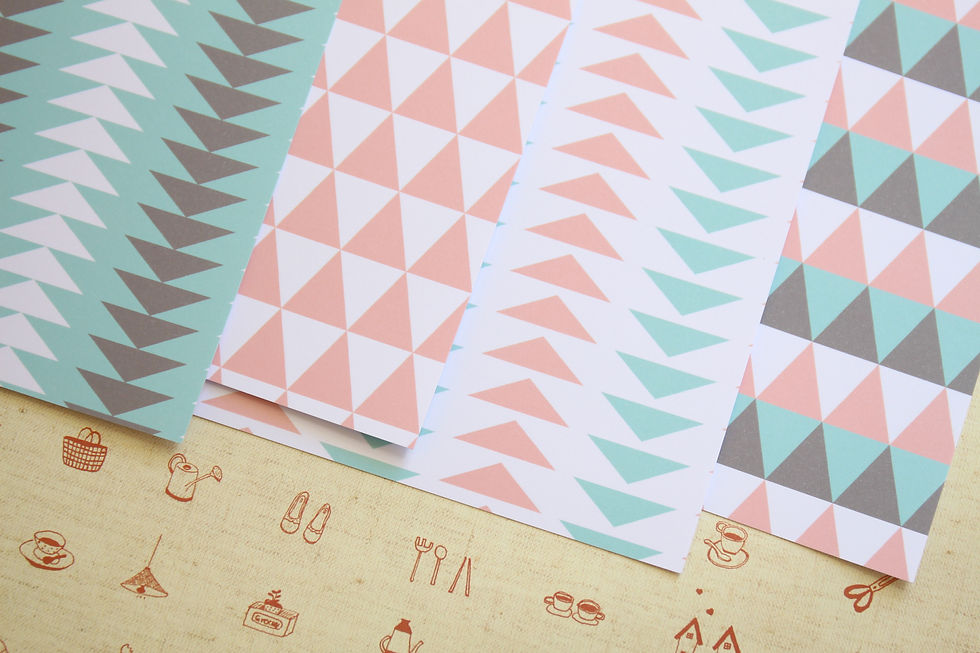 Thumbnail: set 01 tribal mint coral mix printed card stock