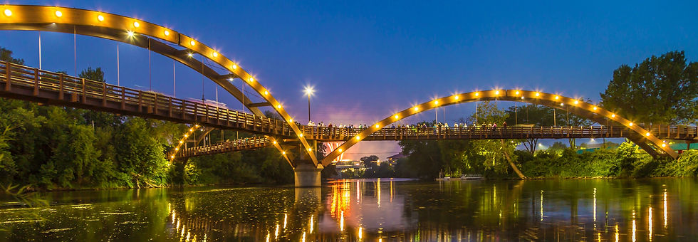 Midland, MI The Tridge is the formal name of a three legged wooden footbridge spanning the confluence of the Tittabawassee and Chippewa Rivers in Chippewassee Park in Midland.