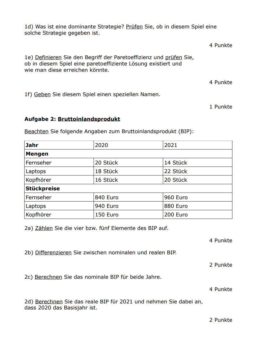 Miniaturbild: Spieltheorie und Bruttoinlandsprodukt