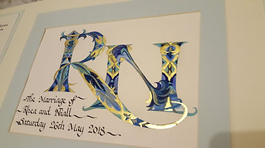 Wedding Keepsake Illuminated Initials